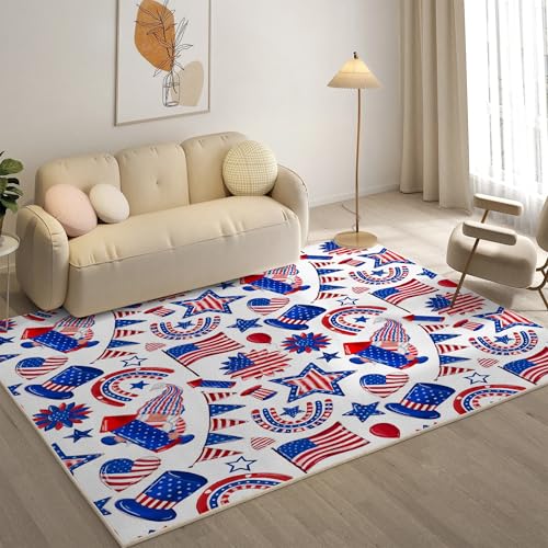 YZQGLHP Stern Teppich Nationalflagge Teppiche, Weich Kurzflor & Waschbar & rutschfest Fussmatte Innen, Easy Clean Teppichs 140x200 cm fürs Wohnzimmer, Schlafzimmer und Esszimmer von YZQGLHP