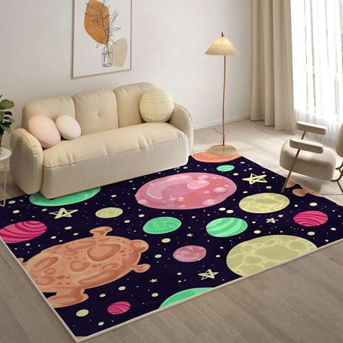 YZQGLHP Stern Teppich Planet Teppiche, Weich Kurzflor & Waschbar & rutschfest Fussmatte Innen, Easy Clean Teppichs 140x200 cm fürs Wohnzimmer, Schlafzimmer und Esszimmer YZQGLHP Stern Teppich Planet Teppiche, Weich Kurzflor & Waschbar & rutschfest Fussmatte Innen, Easy Clean Teppichs 140x200 cm fürs Wohnzimmer, Schlafzimmer und Esszimmer von YZQGLHP