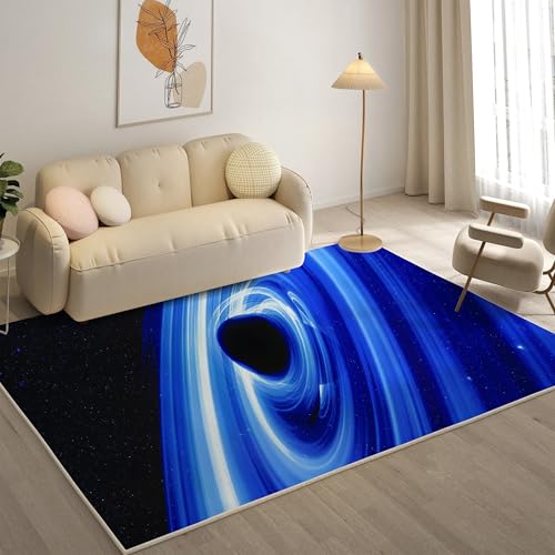 YZQGLHP Sternenhimmel Teppich Aurora Teppiche, Weich Kurzflor & Waschbar & rutschfest Fussmatte Innen, Easy Clean Teppichs 60x90 cm fürs Wohnzimmer, Schlafzimmer und Esszimmer von YZQGLHP