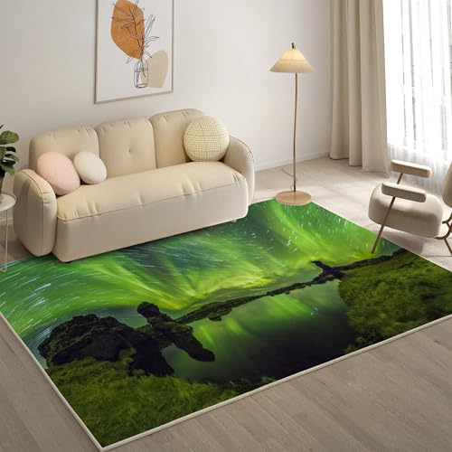 YZQGLHP Sternenlicht Teppich Aurora Teppiche, Weich Kurzflor & Waschbar & rutschfest Fussmatte Innen, Easy Clean Teppichs 140x200 cm fürs Wohnzimmer, Schlafzimmer und Esszimmer YZQGLHP Sternenlicht Teppich Aurora Teppiche, Weich Kurzflor & Waschbar & rutschfest Fussmatte Innen, Easy Clean Teppichs 140x200 cm fürs Wohnzimmer, Schlafzimmer und Esszimmer von YZQGLHP