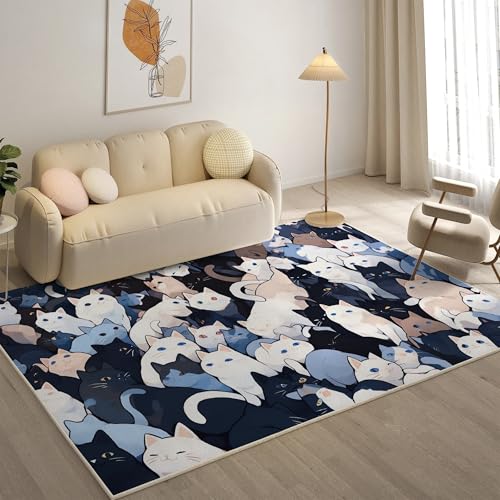 YZQGLHP Tier Teppich Katze Teppiche, Weich Kurzflor & Waschbar & rutschfest Fussmatte Innen, Easy Clean Teppichs 100x200 cm fürs Wohnzimmer, Schlafzimmer und Esszimmer YZQGLHP Tier Teppich Katze Teppiche, Weich Kurzflor & Waschbar & rutschfest Fussmatte Innen, Easy Clean Teppichs 100x200 cm fürs Wohnzimmer, Schlafzimmer und Esszimmer von YZQGLHP