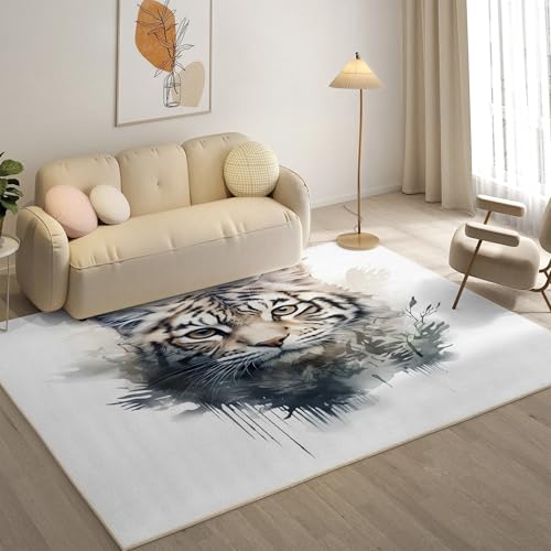 YZQGLHP Tiger Teppich Filialen Teppiche, Weich Kurzflor & Waschbar & rutschfest Fussmatte Innen, Easy Clean Teppichs 200x300 cm fürs Wohnzimmer, Schlafzimmer und Esszimmer von YZQGLHP