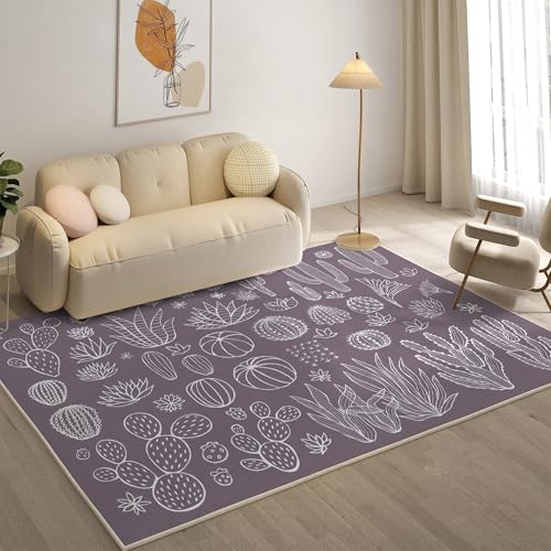 YZQGLHP Tropische Pflanzen Teppich Kaktus Teppiche, Weich Kurzflor & Waschbar & rutschfest Fussmatte Innen, Easy Clean Teppichs 200x300 cm fürs Wohnzimmer, Schlafzimmer und Esszimmer von YZQGLHP