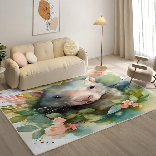 YZQGLHP Wombat Teppich Anlage Teppiche, Weich Kurzflor & Waschbar & rutschfest Fussmatte Innen, Easy Clean Teppichs 60x90 cm fürs Wohnzimmer, Schlafzimmer und Esszimmer von YZQGLHP