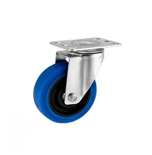 1/4 Stück 3"/4"/5" 304 Edelstahlrollen Mittelblau TPR Doppelwellengummi Universalrolle Leises Rad Caster 300KG(Universal,3 Inch 1pc) von YZQOZKJH