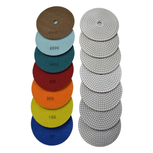 150 mm Diamant-Polierpad, Nassschleifpapier, 15,2 cm, geeignet for Schleifen von Beton, Stein, Marmor, Granit, Arbeitsplatten, 7 Stück 150 mm Diamant-Polierpad, Nassschleifpapier, 15,2 cm, geeignet for Schleifen von Beton, Stein, Marmor, Granit, Arbeitsplatten, 7 Stück von YZQOZKJH