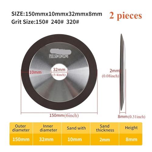 150mm Diamant-Schleifscheibe Schleifscheiben Diamant-Schleifscheibe For Wolframstahl-Fräser-Werkzeugschärfer-Schleifmaschine(240) von YZQOZKJH