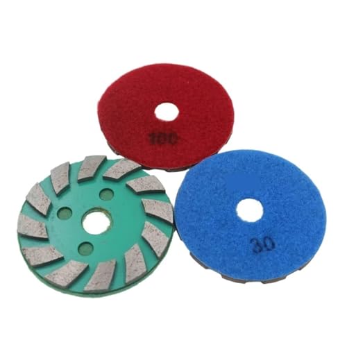 3 Stück Klindex 4 Zoll Diamant-Metallbindungs-Schleifscheiben-Scheiben-Pad 100 Mm C20-C35 Beton-Granit-Polier-Flachplatte(100) von YZQOZKJH