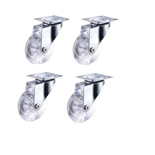 4PCS 2 Zoll Heavy Duty Möbel Caster Weiche Gummi Universal Rad Swivel Stumm Trolley Mit/Ohne Bremse(Combinatorial) von YZQOZKJH