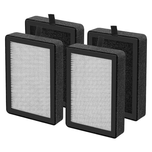 4er-Pack LV-H128-Filter, Kompatibel Mit LEVOIT LV-H13EU/PUURVSAS (HM669A)/ROVACS (RV60) Luftreiniger H13 True HEPA-Filter von YZQOZKJH