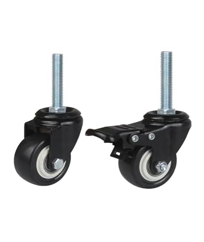 4pc / 2 Zoll Lenkrolle M8/M10/M12 Schraube 60 Erweiterte Bremse Polyurethan Doppellager Universalrad(M8- Brake) von YZQOZKJH