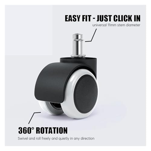 5 Stücke 2 Zoll Universal Swivel Caster Räder Ersatz Gaming Stuhl Büro Stuhl Rollen Trolley Rollen Möbel Hardware(White) von YZQOZKJH