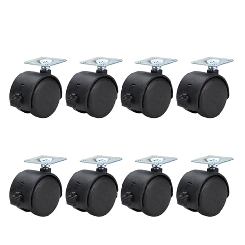 8-teilige Räder, Bremsrad, Schwenkrad, schwarzes Möbelrad, Universalrolle, verwendet for Tische, Regale usw.(Brake wheel-8pcs) von YZQOZKJH