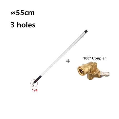 Auto-Kühler-Reinigungsstab, Entfernungsfreies Wassertank-Kühler-Spül- Und Reinigungswerkzeug, Auto-LKW-Hochdruckreiniger-Stab, 1/4 Männlich, 55 Cm(Burgundy) von YZQOZKJH