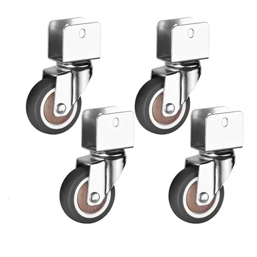 Drehbare Lenkrollen, 4 Stück, Feststell-Trägerrad, Schwenkbar Um 360 °, Möbel, Kinderbett, Bewegliche, Geräuschlose Rolle Mit Bremse(4 swivel(16mm),1.0 Inch) von YZQOZKJH