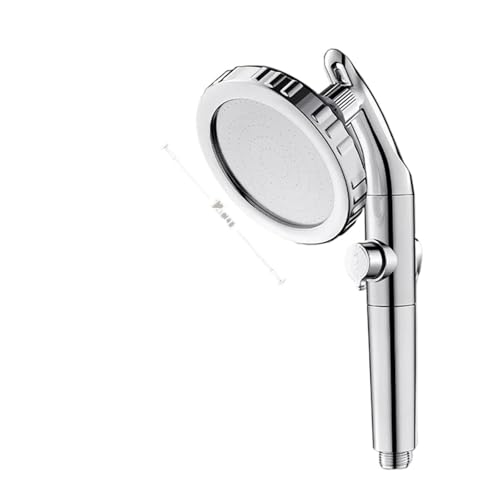 Einstellbarer Handbrause-Duschkopf Mit Doppeltem Verwendungszweck, Drehbarer Ellenbogen-Duschkopf-Set, Booster, Große Wasserleistung(Grey Set) von YZQOZKJH