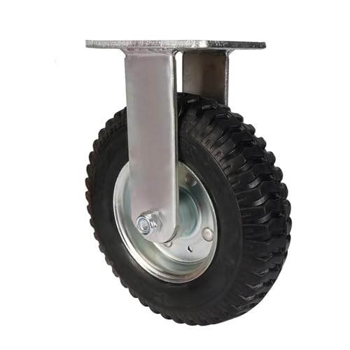 Heavy Duty Caster 10 Zoll Aufblasbare Gummiräder Hotelgepäck Edelstahl Trolley Rollen Universal 1 PC(10-inch-A-Fixed) von YZQOZKJH