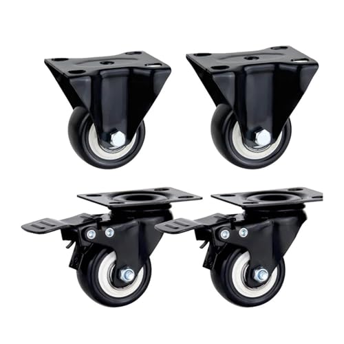 Heavy Duty Casters Gummi Räder Rollen For Möbel Rad Caster 360 Grad Industrie Mit Bremse Büro(2 fixed 2 brake,2 inch) von YZQOZKJH