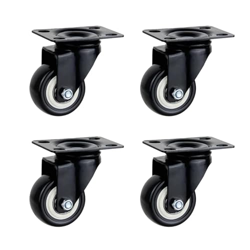 Heavy Duty Casters Gummi Räder Rollen For Möbel Rad Caster 360 Grad Industrie Mit Bremse Büro(4 swivel wheels,1.5 Inch) von YZQOZKJH