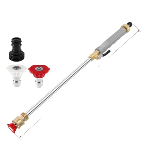 Hochdruck-Wasserspritzpistole, Metalldüse, Gartenschlauch, Rasen- Und Autowaschanlage, Sprühgerät, Sprinkler, Autowaschwerkzeug, Wasserpistole, Dropshipping(Gray) von YZQOZKJH