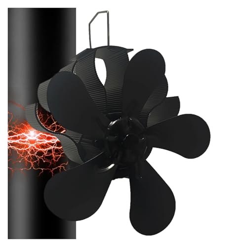 Magnetischer Holzofenventilator, wärmebetriebener Ofenventilator, magnetisch montierter Rauchrohrkamin, leiser Ökoventilator for Gas/Holzscheite/Pellet von YZQOZKJH