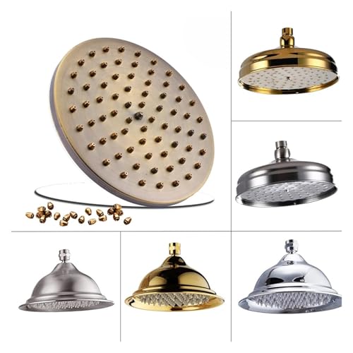 Messing Golden Regendusche Kopf Wasserhahn Badezimmer Ersetzen Regen Duschkopf Antikes Zubehör(WHITE) von YZQOZKJH