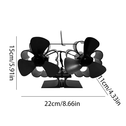 Powered Herd Fan Upgrade 12Blades Kamin Holz Zubehör For Große Zimmer Log Brenner(A) von YZQOZKJH