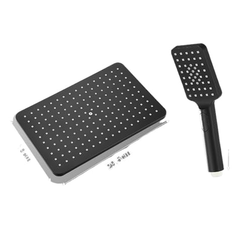 Schwarz Golden Dusche Kopf Regen Wasserhahn Große Fluss ABS Handbrause Zubehör(Black Color) von YZQOZKJH