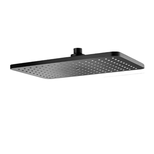 Schwarz Golden Dusche Kopf Regen Wasserhahn Große Fluss ABS Handbrause Zubehör(Black Showerhead) von YZQOZKJH