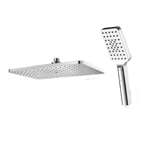 Schwarz Golden Dusche Kopf Regen Wasserhahn Große Fluss ABS Handbrause Zubehör(Chrome Color) von YZQOZKJH