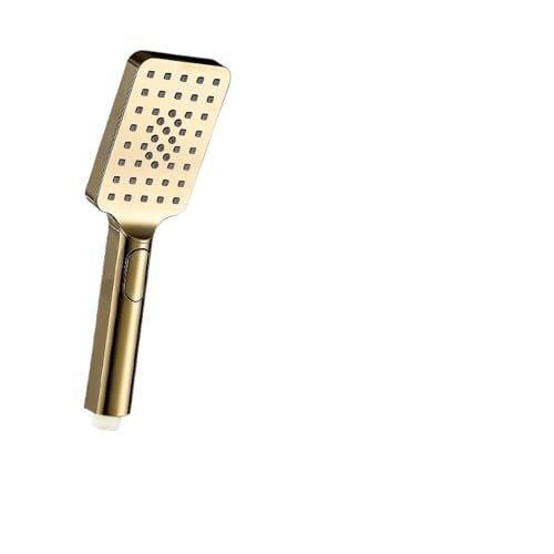 Schwarz Golden Dusche Kopf Regen Wasserhahn Große Fluss ABS Handbrause Zubehör(Golden Handshower) von YZQOZKJH