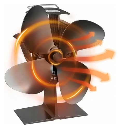 Wärmebetriebener Ofenventilator For Holz, Schnellstart, 4-Blatt-Kaminventilatoren, Extrem Leise, Erhöht Die Warmluft Um 80%, Energieeinsparung Wärmebetriebener Ofenventilator For Holz, Schnellstart, 4-Blatt-Kaminventilatoren, Extrem Leise, Erhöht Die Warmluft Um 80%, Energieeinsparung von YZQOZKJH