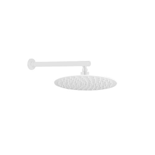 Weiß Schwarz Gold 8/10 Zoll Edelstahl Ultradünne Wasserfall-Duschköpfe Regenduschkopf Regen Quadratisch Rund(White Round Wall,10 inch 250mm) von YZQOZKJH