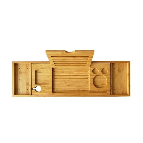YZQOZKJH Adjustable Home Wooden Bath Tray Bamboo Bathtub Rack Bathroom Accessories Storage Shelf Stand ​Retractable Bracke von YZQOZKJH