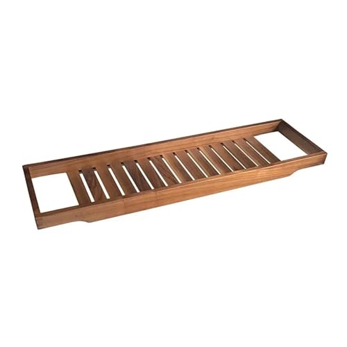 YZQOZKJH Badewannenregal aus Massivholz, einfaches Aufbewahrungsbrett for Badezimmer im japanischen Stil, perfekt for Organisieren Ihrer Badaccessoires(Walnut Log 70 x 14.5) von YZQOZKJH