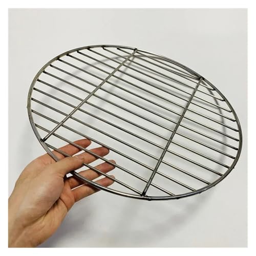 YZQOZKJH Edelstahl Runde Barbecue BBQ Grill Net Maschen Racks Grid Grate Dampf Camping Wandern Outdoor Mesh Draht Net(43cm No Ears) von YZQOZKJH