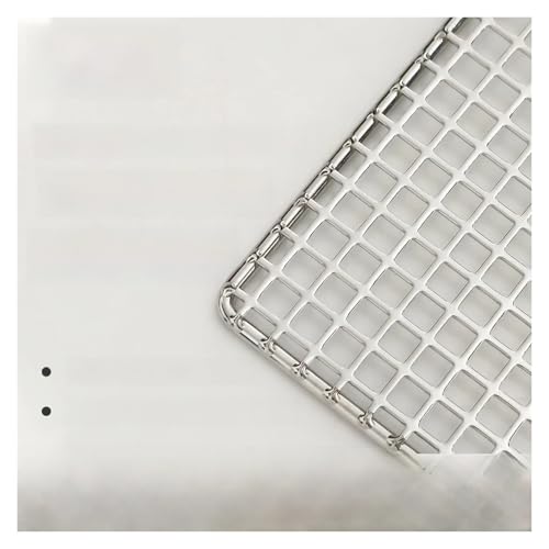 YZQOZKJH Thiened 304 Stainl Steel Barbecue Net Frame Outdoor Rectangle Tray Commercial and Household(47x 36cm [Thickened Integrated mesh] 8x8 Square Holes) von YZQOZKJH