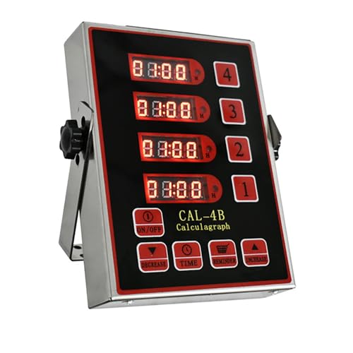 YZRDCXM Professioneller digitaler 4-Kanal-Küchentimer, Küchentimer for Hähnchen – Edelstahl-Restaurant-Timer, Erinnerung, mehrere Ereignisse mit lautem Alarm von YZRDCXM