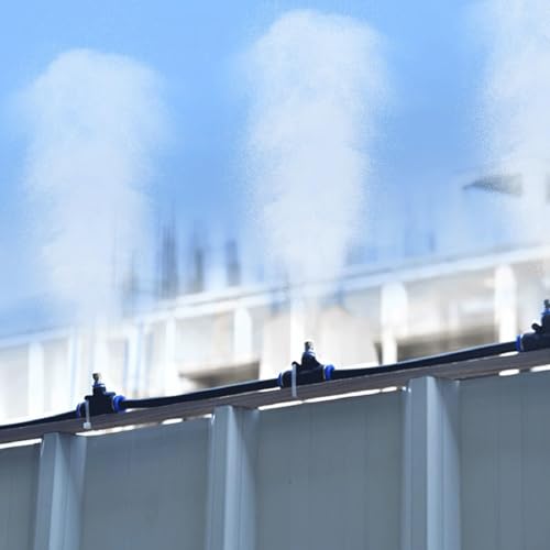 YZRDCXM Professionelles Sprinklersystem for Baustellenzäune, Staubschutzsystem for Baustellen, Gartenbewässerungssystem-Kit, zur Kühlung/Staubentfernung, Nebelkühlsystem for den Außenbereich(40M) von YZRDCXM