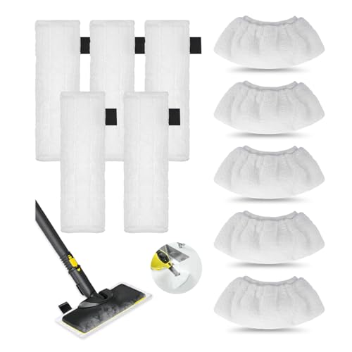 YZROHYI 10 Stück Dampfreiniger Tücher für Kärcher,Mikrofaser Ersatzbezug,Lappen Dampfreiniger Zubehör Überzug Kompatibel für Kärcher Easyfix SC1 SC2 SC4 SC5,Dampf Reinigung Ersatztücher Waschbar von YZROHYI