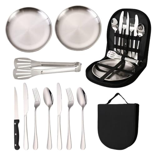 YZROHYI 10-Teilig Camping Geschirr Set 2 Personen,Essgeschirr Camping Besteckset Edelstahl,Outdoor Picknick Geschirr,Tragbares Küchengeschirr,Reisegeschirr,Feldgeschirr,Picknick Cutlery für Grillen YZROHYI 10-Teilig Camping Geschirr Set 2 Personen,Essgeschirr Camping Besteckset Edelstahl,Outdoor Picknick Geschirr,Tragbares Küchengeschirr,Reisegeschirr,Feldgeschirr,Picknick Cutlery für Grillen von YZROHYI