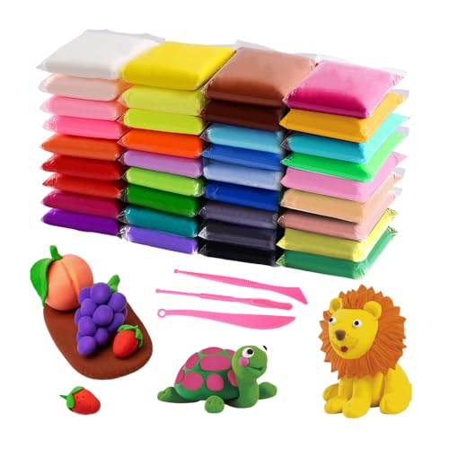 YZROHYI 36 Farben Modelliermasse Lufttrocknende Knete Kinder,Selbsttrocknende Modelliermasse Bunt,Lufttrockener Ton Farben,Modeling Clay Air Dry,Knete zum Basteln,Geschenk für Jungen und Mädchen YZROHYI 36 Farben Modelliermasse Lufttrocknende Knete Kinder,Selbsttrocknende Modelliermasse Bunt,Lufttrockener Ton Farben,Modeling Clay Air Dry,Knete zum Basteln,Geschenk für Jungen und Mädchen von YZROHYI