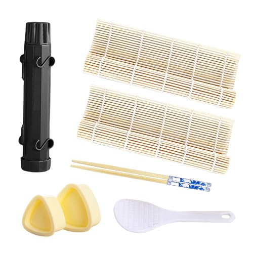YZROHYI 7 Stück Sushi Maker Set für Anfänger,aSushi Set zum Selber Machen mit 1Sushi Bazooka, Bambus Matte Sushi Rollen Maker mit Essstäbchen,Werkzeug für Sushis Zubereitung,Maschine Sushis Mould YZROHYI 7 Stück Sushi Maker Set für Anfänger,aSushi Set zum Selber Machen mit 1Sushi Bazooka, Bambus Matte Sushi Rollen Maker mit Essstäbchen,Werkzeug für Sushis Zubereitung,Maschine Sushis Mould von YZROHYI