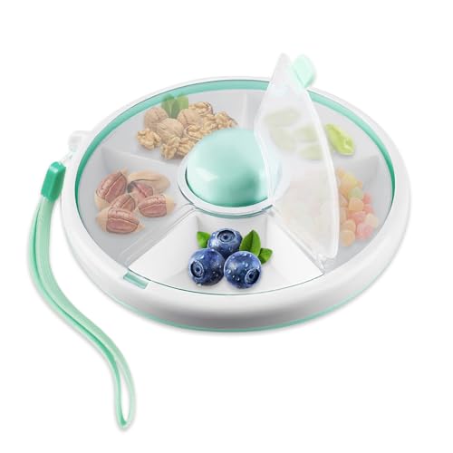 YZROHYI Snackbox Rund mit Fächern,Rotierende Snackbox Kunststoff,Tragbare Snackteller Drehbar,Organizer Snack Spinner Brotdose,Snackschale Mit Deckel,Snackbehälter Kinder Snackdose für Outdoor - Grün YZROHYI Snackbox Rund mit Fächern,Rotierende Snackbox Kunststoff,Tragbare Snackteller Drehbar,Organizer Snack Spinner Brotdose,Snackschale Mit Deckel,Snackbehälter Kinder Snackdose für Outdoor - Grün von YZROHYI