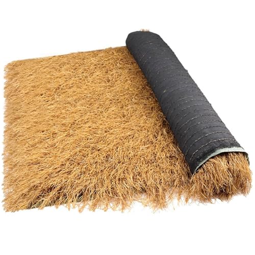 Feuerfestes Künstliches Strohdach, Tiki Bar Synthetische Palmdach Paneele Palmschindel Palmenstrohüberdachung Wasserdicht Entenhausen Gras Heuballen Partydekoration(Size:1x2m(3.2x6.5ft),Color:yellow) von YZRXD