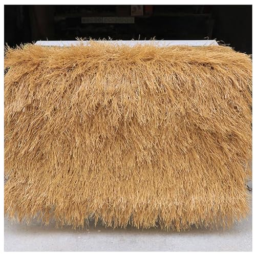 Synthetisches Strohdach Paneele Gras Dach Feuerfeste Künstliche Stroh Rolle Tiki Bar Gras Reetdach Einfache Installation für Party Dekoration Garten Zaun Strand(Size:1x20m(3.2x65ft),Color:yellow) von YZRXD