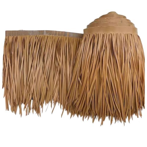 YZRXD Künstliches Tiki Strohdach Palmendach Flammhemmend Paneele Strohrolle Strohgrasdach für Tiki Bar Hütten Gras Gartenzaun Palapa Reetdach Partydekorationen(Size:0.5x2m/1.6x6.5ft,Color:Natural) von YZRXD