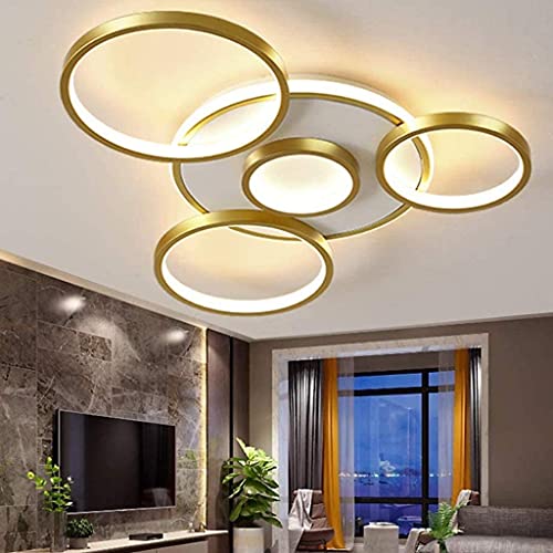 Deckenleuchte LED Dimmbar Deckenlampe Mit Fernbedienung Moderne Wohnzimmerlampe Metall Acryl Schlafzimmer Küche Und Büro Kronleuchter Kinderzimmerlampe Dekorative Innenbeleuchtung,E,70CM(58W) … von YZSJ