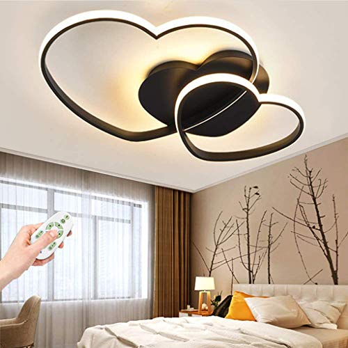 Deckenleuchte LED Dimmbar Deckenlampe Modern Herz Acryl Kinderzimmerlampe Mit Fernbedienung Jungen Mädchen Deckenlicht Cartoon Kronleuchter Kinder Deckenlicht Innen Schlafzimmer Dekor Lamp,Schwarz von YZSJ