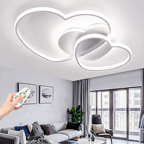 Deckenleuchte LED Dimmbar Deckenlampe Modern Herz Acryl Kinderzimmerlampe Mit Fernbedienung Jungen Mädchen Deckenlicht Cartoon Kronleuchter Kinder Deckenlicht Innen Schlafzimmer Dekor Lamp,Weiß … von YZSJ